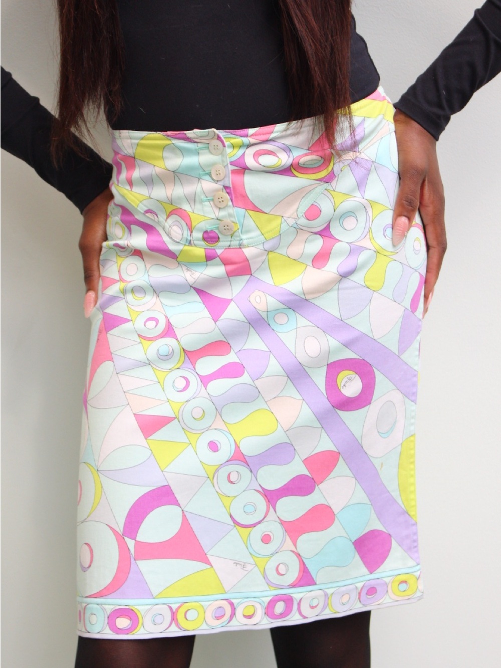 Emilio pucci 
Pastel Geometric Print Pencil Skirt